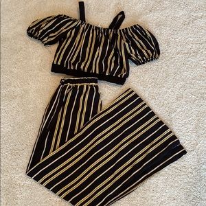 girls striped two-piece set